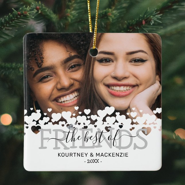 Christmas The Best of Friends Photo Ceramic Ornament (Creator Uploaded)