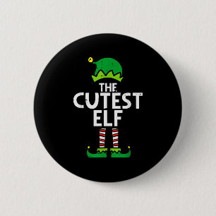 Christmas The Cutest Elf Xmas Family Matching Boys 6 Cm Round Badge