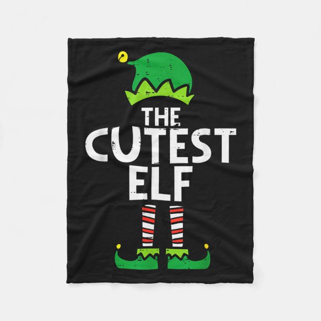 Christmas The Cutest Elf Xmas Family Matching Boys Fleece Blanket (Front)