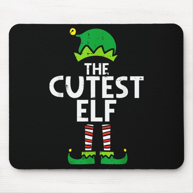 Christmas The Cutest Elf Xmas Family Matching Boys Mouse Mat (Front)