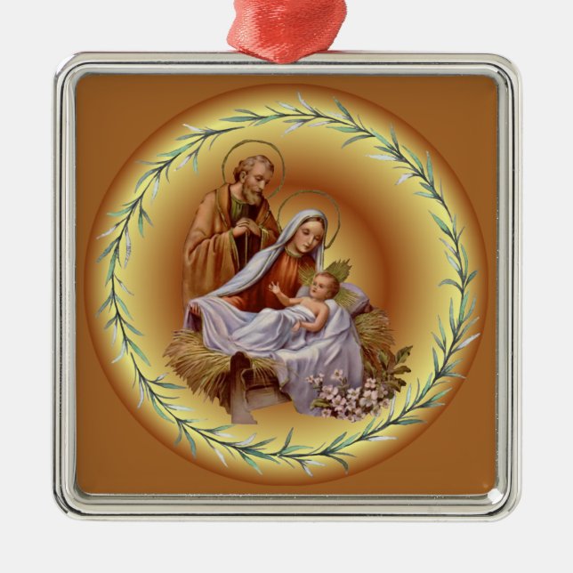 Christmas ~ The Holy Family ~ Nativity ~ * ~ Metal Tree Decoration (Front)