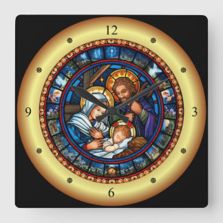 Christmas ~ The Holy Family ~ Nativity ~ * ~ Square Wall Clock