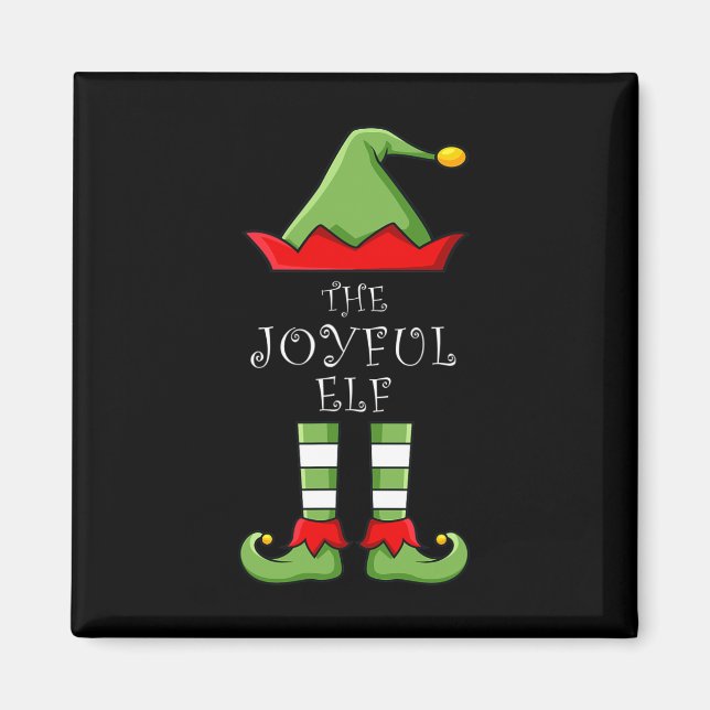 Christmas The Joyful Elf Fun Family Matching Group Magnet (Front)