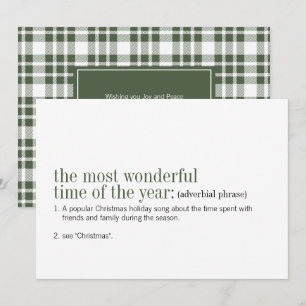 Christmas The Most Wonderful Time Of The Year Holiday Card