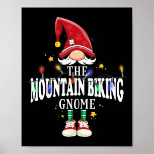 Christmas The Mountain Biking Gnome X-mas Matching Poster