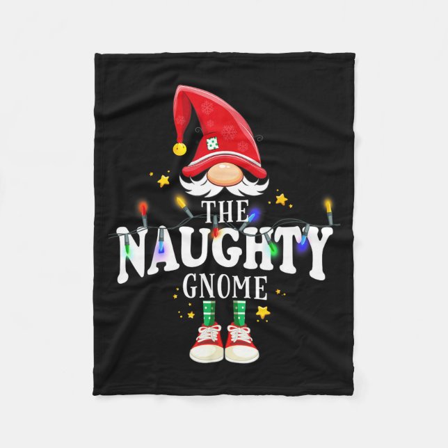 Christmas The Naughty Gnome X-mas Matching Pjs  Fleece Blanket (Front)