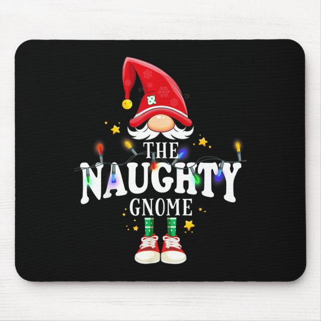 Christmas The Naughty Gnome X-mas Matching Pjs  Mouse Mat (Front)