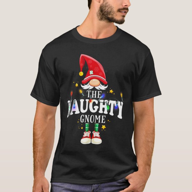 Christmas The Naughty Gnome X-mas Matching Pjs  T-Shirt (Front)