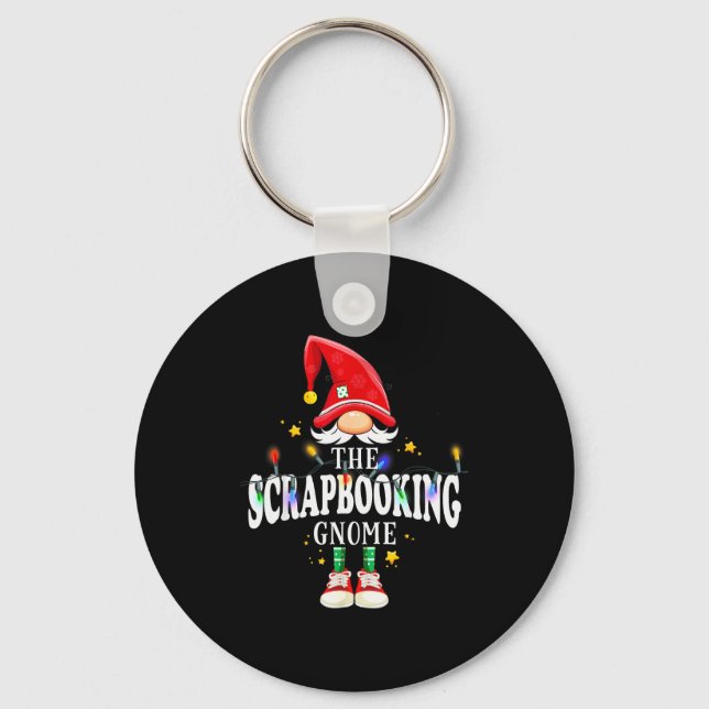 Christmas The Scrapbooking Gnome X-mas Matching Pj Key Ring (Front)
