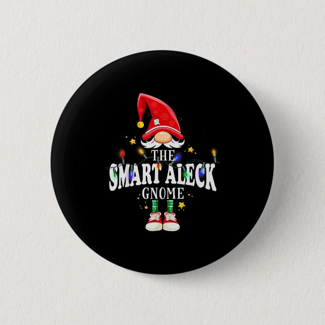 Christmas The Smart Aleck Gnome X-mas Matching Pjs 6 Cm Round Badge (Front)