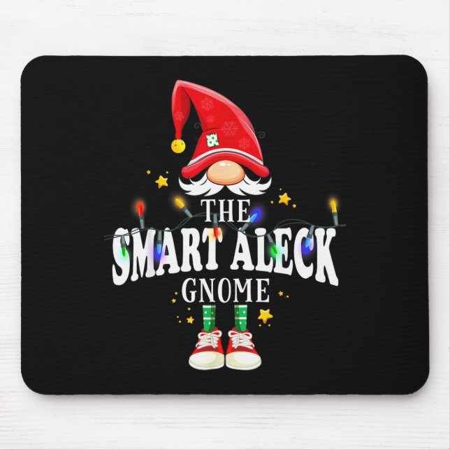 Christmas The Smart Aleck Gnome X-mas Matching Pjs Mouse Mat (Front)