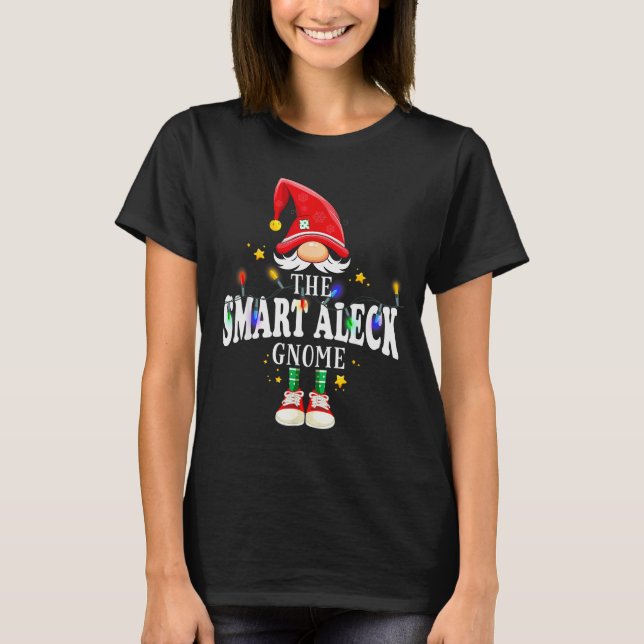 Christmas The Smart Aleck Gnome X-mas Matching Pjs T-Shirt (Front)