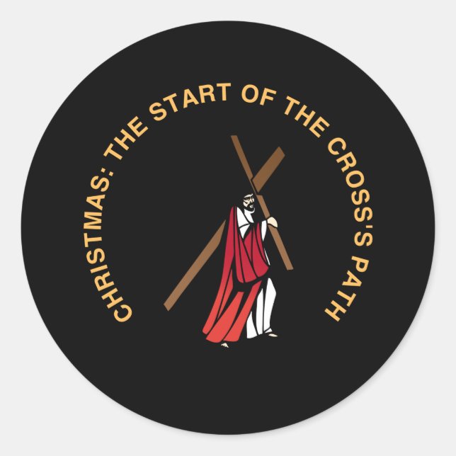 Christmas: The Start of the Cross's Path Classic Round Sticker (Front)