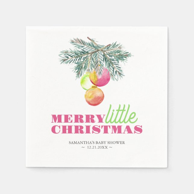 Christmas Theme Baby Shower Napkins (Front)