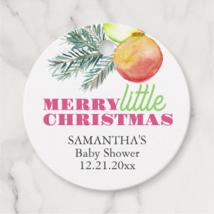 Christmas Theme Baby Shower Pink & Green Gift Tags