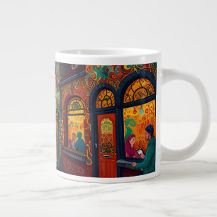 Christmas Theme Beautiful old Town in Belgium Large Coffee Mug
