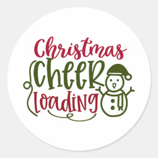 Christmas Theme: Christmas Cheer Loading  Classic Round Sticker