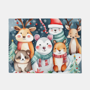 Christmas theme Christmas cute animals Doormat