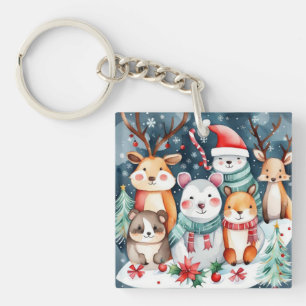 Christmas theme Christmas cute animals  Key Ring