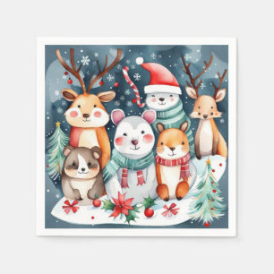 Christmas theme Christmas cute animals Napkin