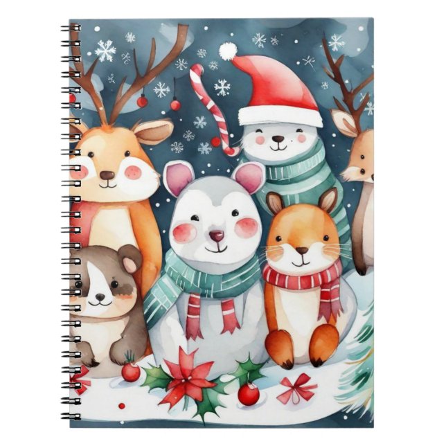 Christmas theme Christmas cute animals  Notebook (Front)