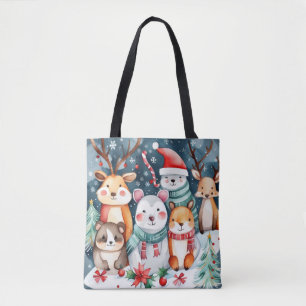 Christmas theme Christmas cute animals  Tote Bag