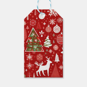 Christmas theme Christmas trees snowflake Gift Tag