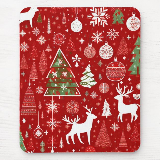 Christmas theme Christmas trees snowflake  Mouse Mat (Front)