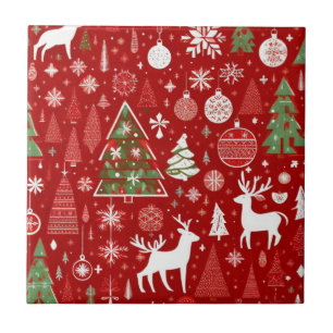 Christmas theme Christmas trees snowflake Tile