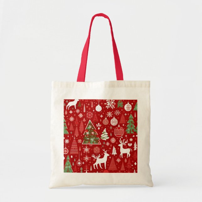 Christmas theme Christmas trees snowflake  Tote Bag (Front)