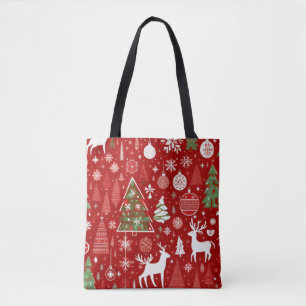 Christmas theme Christmas trees snowflake  Tote Bag