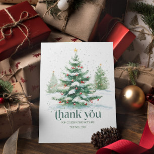 Christmas Theme Christmas Wishes Retro Typography Thank You Card
