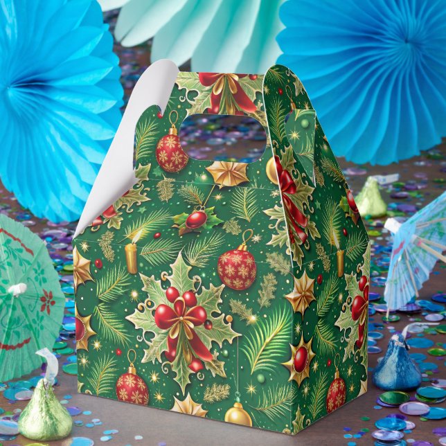 Christmas Theme Festive Colourful Pattern Favour Box (Party)