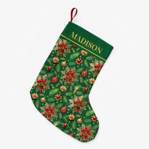 Christmas Theme Festive Colourful Pattern Small Christmas Stocking