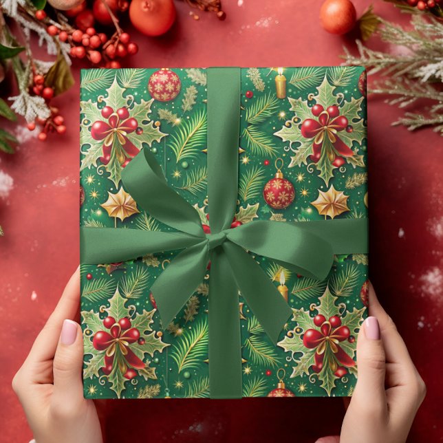 Christmas Theme Festive Colourful Pattern Wrapping Paper (Creator Uploaded)