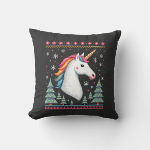 Christmas Theme Knitted Unicorn Unicorns T-Shirt ( Cushion