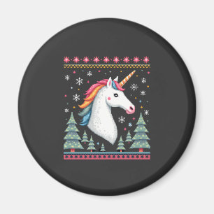 Christmas Theme Knitted Unicorn Unicorns T-Shirt ( Magnet