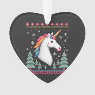 Christmas Theme Knitted Unicorn Unicorns T-Shirt ( Ornament