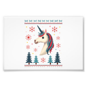 Christmas Theme Knitted Unicorn Unicorns T-Shirt ( Photo Print