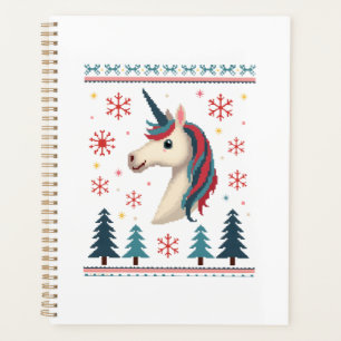 Christmas Theme Knitted Unicorn Unicorns T-Shirt ( Planner