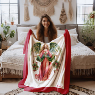 Christmas Theme Nutcracker On White Fleece Blanket