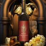 Christmas Theme Nutcracker Retro Typography Wine Label<br><div class="desc">This festive Christmas-themed design features a beautiful Nutcracker and a Merry Christmas white retro typography.
Personalizable family name.</div>