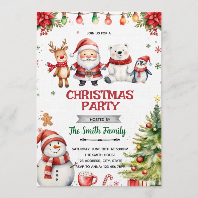 Christmas theme party invitation (Front)