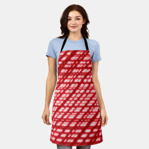 Christmas Theme Pattern Red & White, Diamond Apron