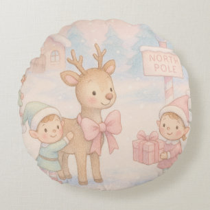 Christmas Theme pillowcases - Children's Rooms  Round Cushion
