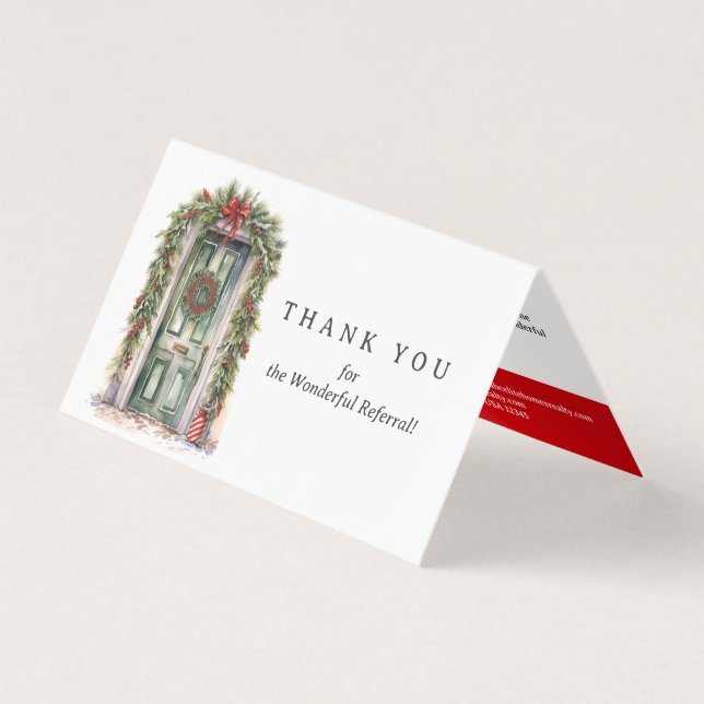 Christmas Theme Real Estate Referral Card (Front)