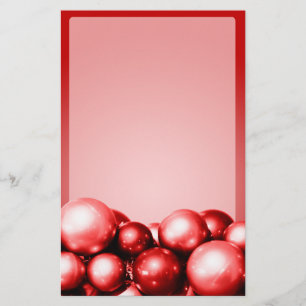 Christmas Theme Stationery Red Ornaments