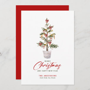 Christmas theme Watercolors Holiday Tree Card