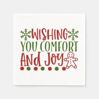 Christmas Theme: Wishing You Comfort & Joy Napkin
