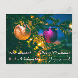Christmas theme with 2 Christmas ball... Postcard